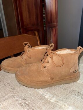 UGG Chestnut Suede Lace-Up Ankle Boots